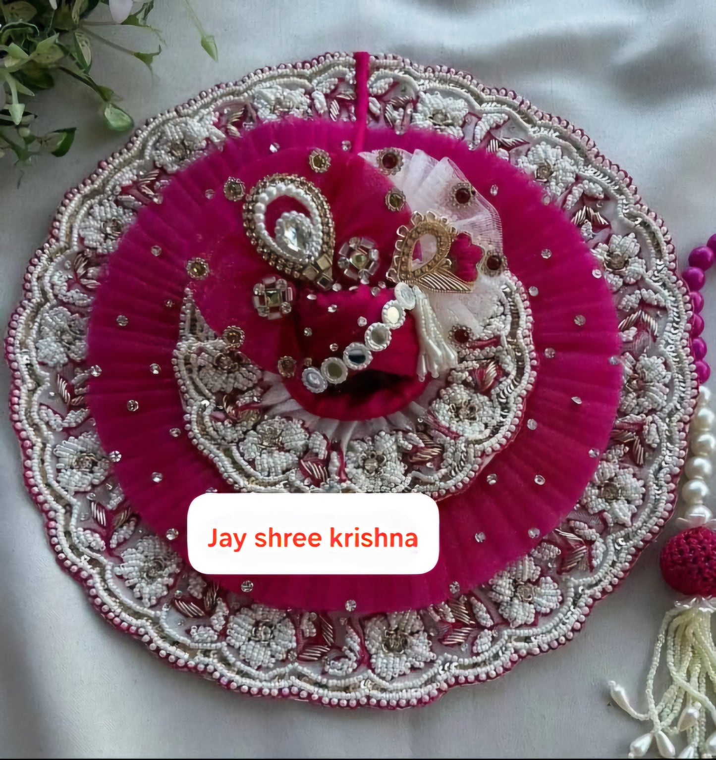 Janmashtami special heavy designer Boutique Ladoo gopalji poshak With Mukut  size 6inch