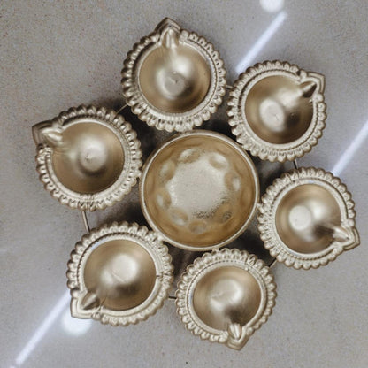 Antique Design Metal Diya Set for Diwali Decoration pack of 2