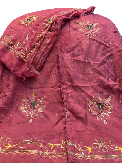 Upada silk fabric pure odhna heavy Kasab zari fancy boutique handwork poshak