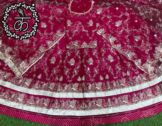 BOTIQUE CHUNNARI  half pure fabric with Bright Colours Elegant Partywear poshak  code:bk