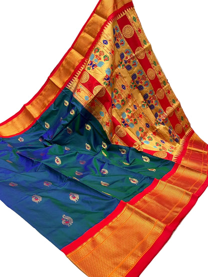 Exquisite Paithani Handwoven Pure Silk Saree – Certified Authentic Silk