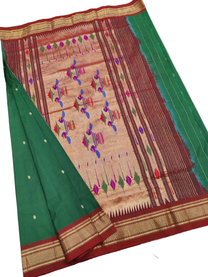 Paithani Saree  – Pure Silk Handloom, Running Blouse, Silk Mark