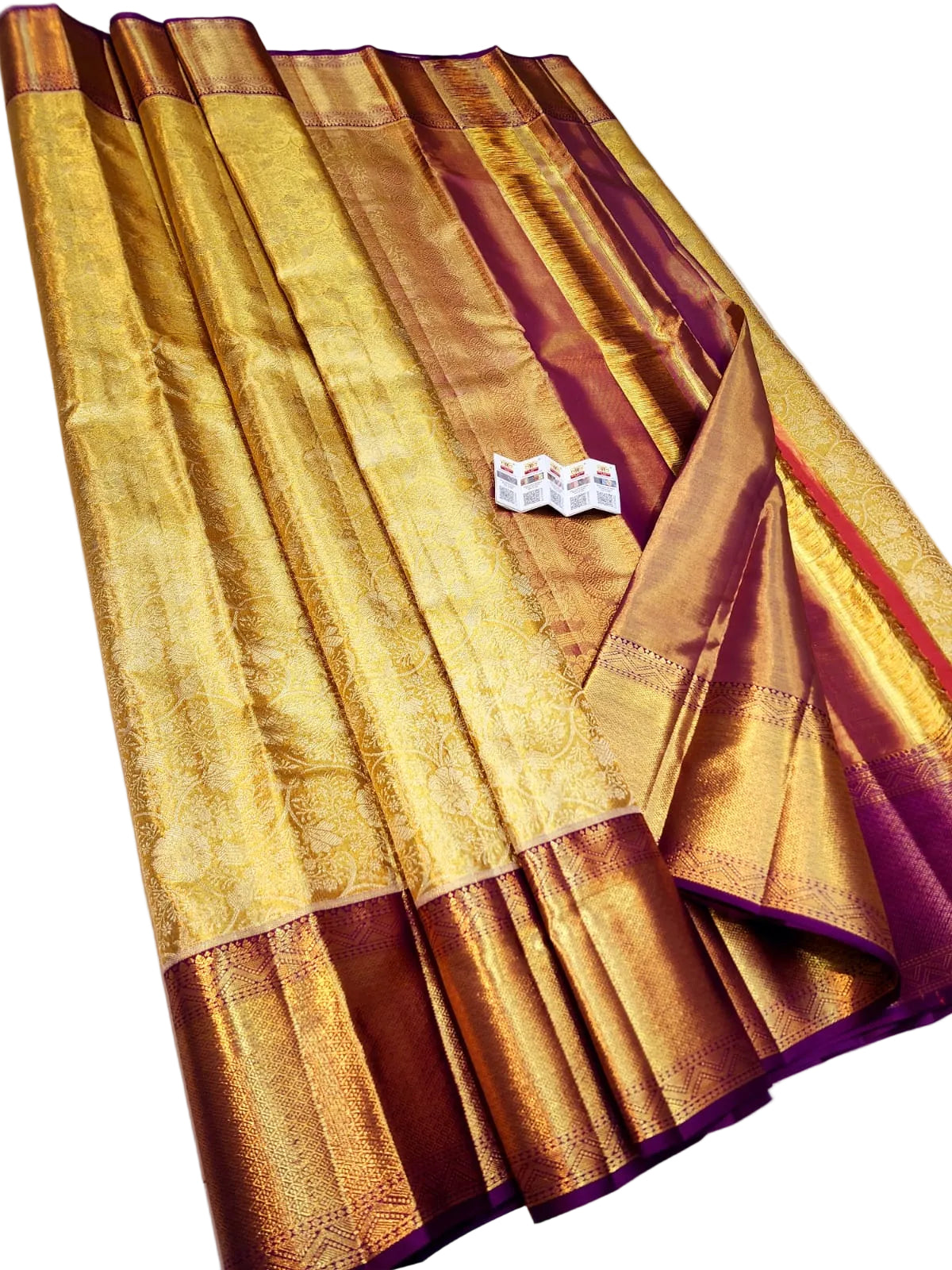 Handloom Floral Kanjipuram Pure Pattu Silk Saree – Bridal Silk Mark Certified