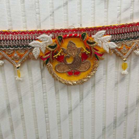 Ganpati Parrot good vibes designer beautiful handmade Bandarwal/Toran 40"inch