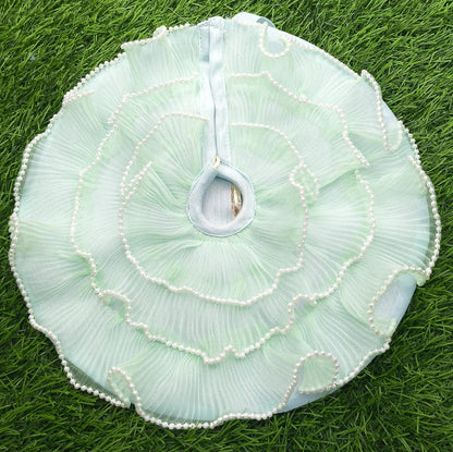 Summer Special Royal Pearl Work Kanha Ji Poshak | Elegant Frill Style Laddu Gopal Dress