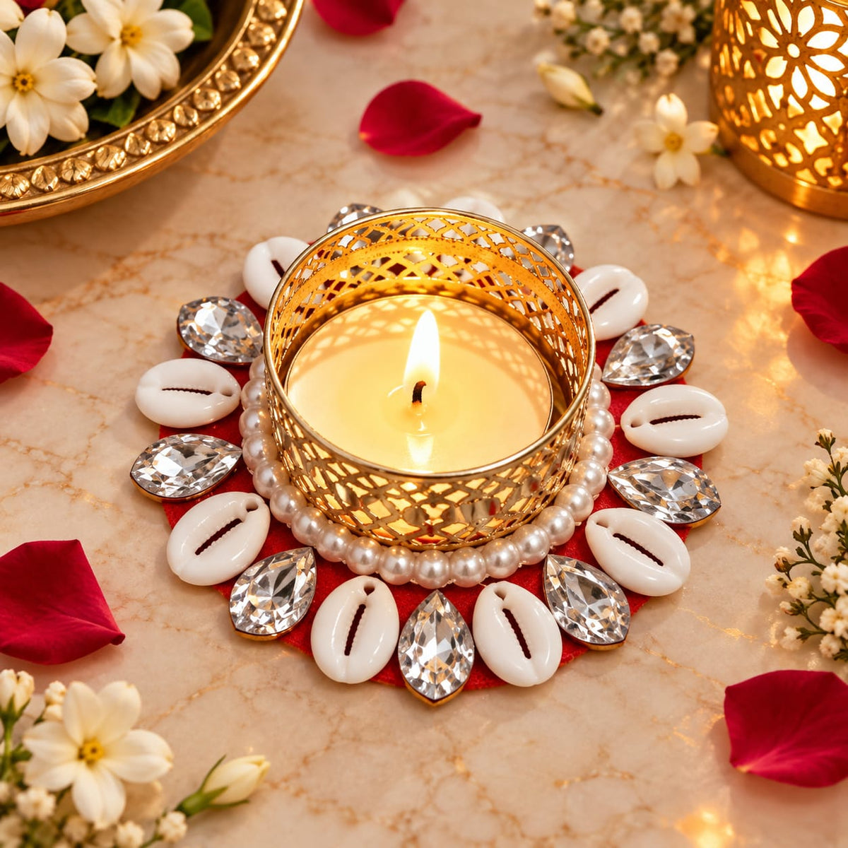 Kodi With Cristal work detailing Tealight