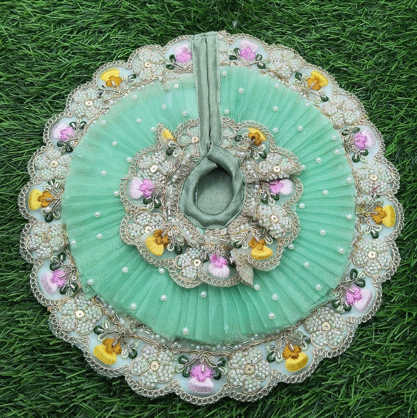 Designer Double Frill beautiful Embroidery  Laddu Gopal Ji Poshak