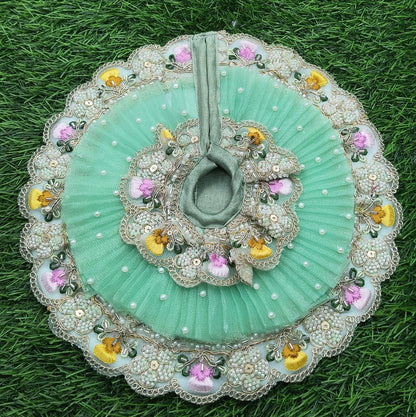 Designer Double Frill beautiful Embroidery  Laddu Gopal Ji Poshak