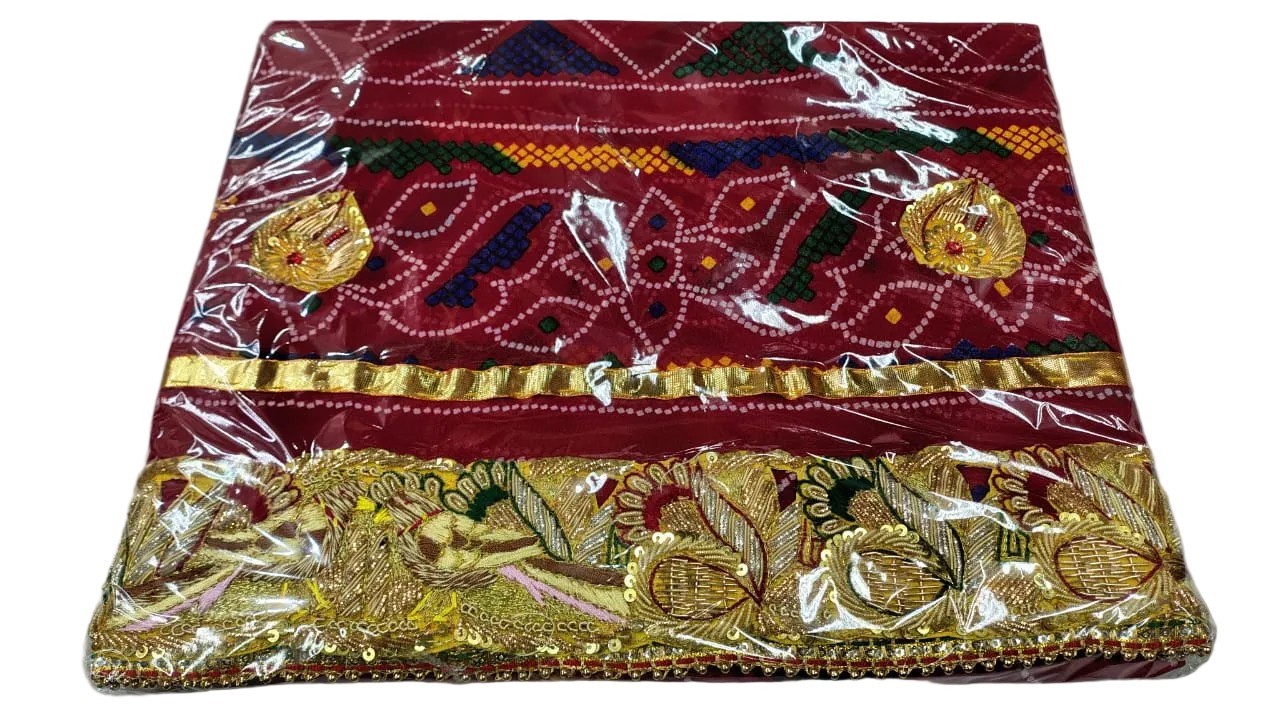 Traditional Kolkata Zardozi Chunri Odhna Marwadi Heritage Collection | Georgette Wedding Dupatta