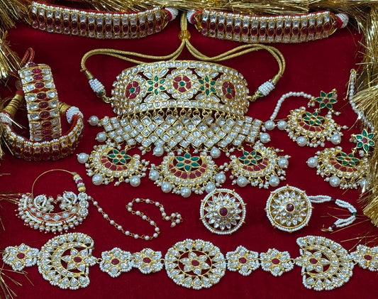Meenakari heavy shishphool Bor Ring,Besar with combo set