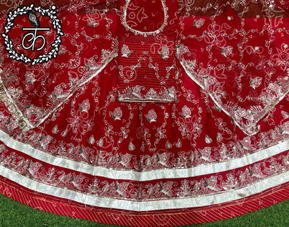 Designer Boutique Chunnari Heavy Poshak – Copper Sequence, Zari Work & Heavy Odhani