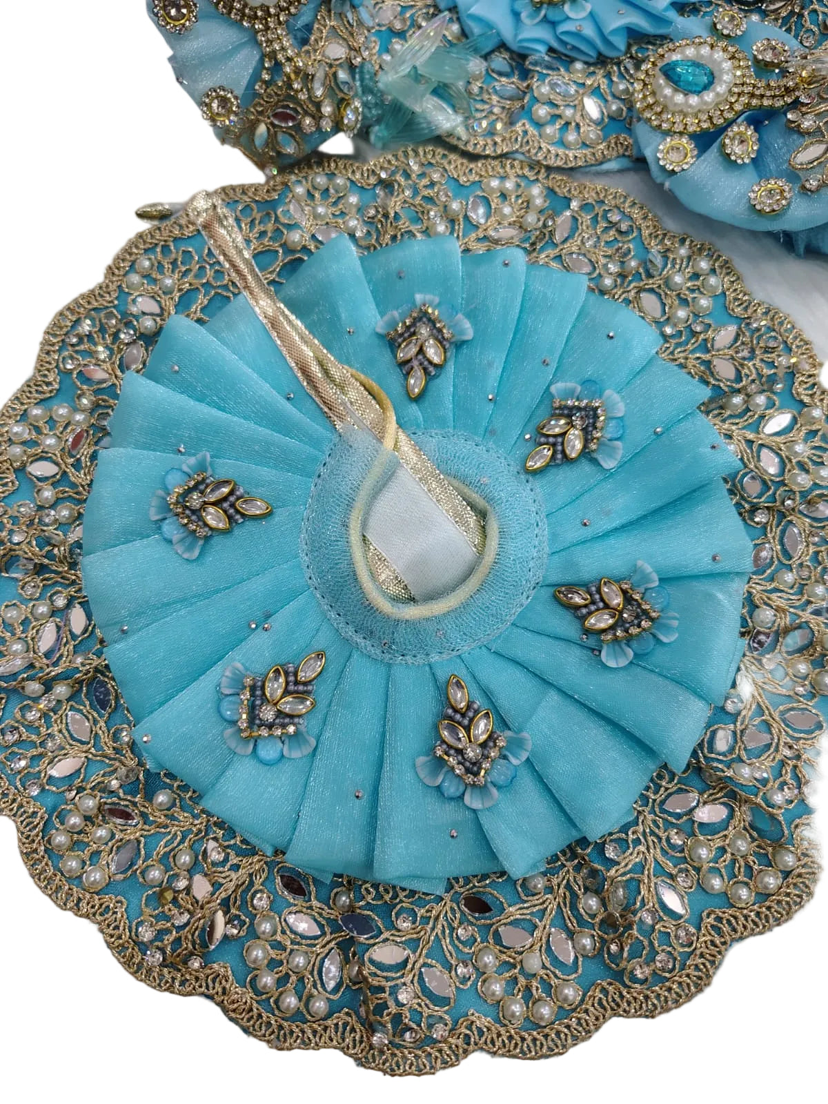 Designer Ladoo Gopal Poshak Set | Luxury Krishna Dress with Mukut
