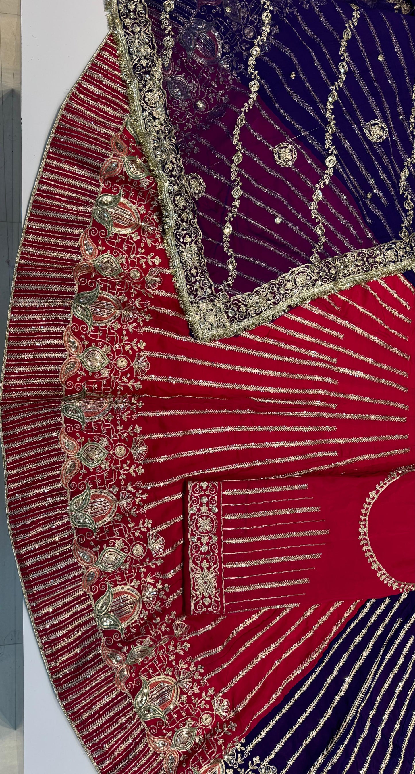 Premium Qualitya Viscose Fabric with Humrahi Pure Contrast Odhani Heavy Fancy Coding Jari Sequence Work Elegant poshak