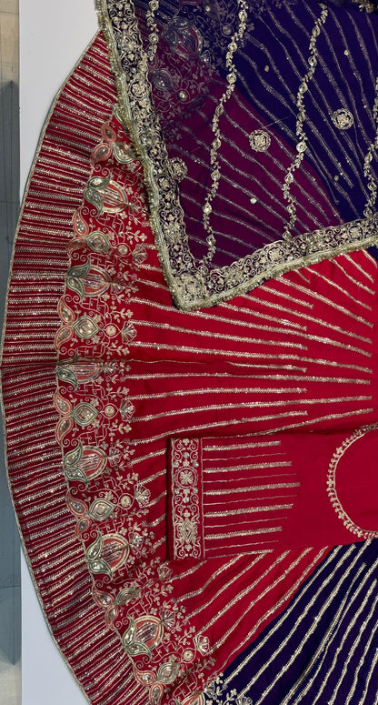 Premium Qualitya Viscose Fabric with Humrahi Pure Contrast Odhani Heavy Fancy Coding Jari Sequence Work Elegant poshak