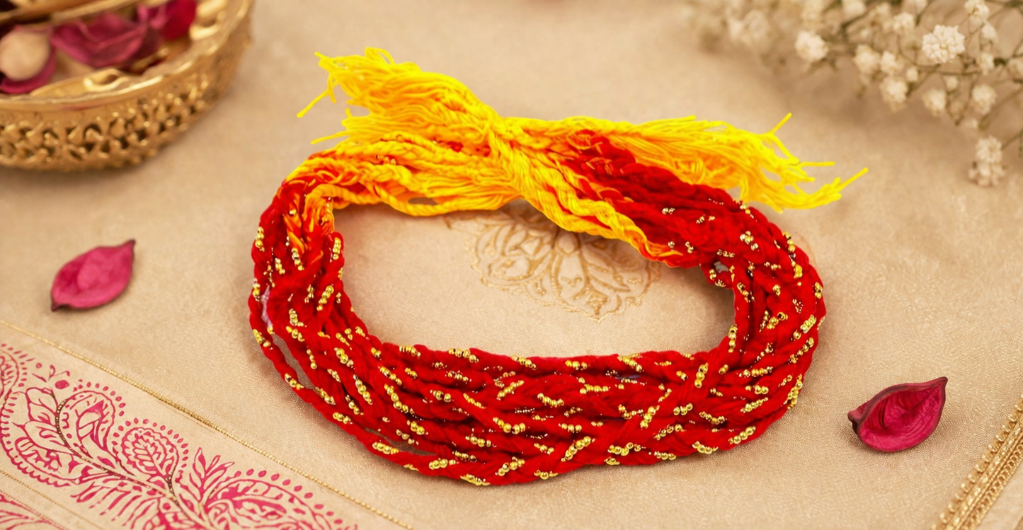 Golden Beads Moli Kalawa Shubh Rakhi  pack of 1