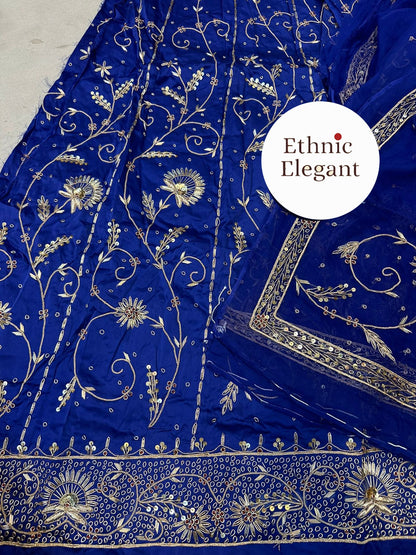 Bembar satin thakurji pure odhna heavy jardoji dabka work poshak*