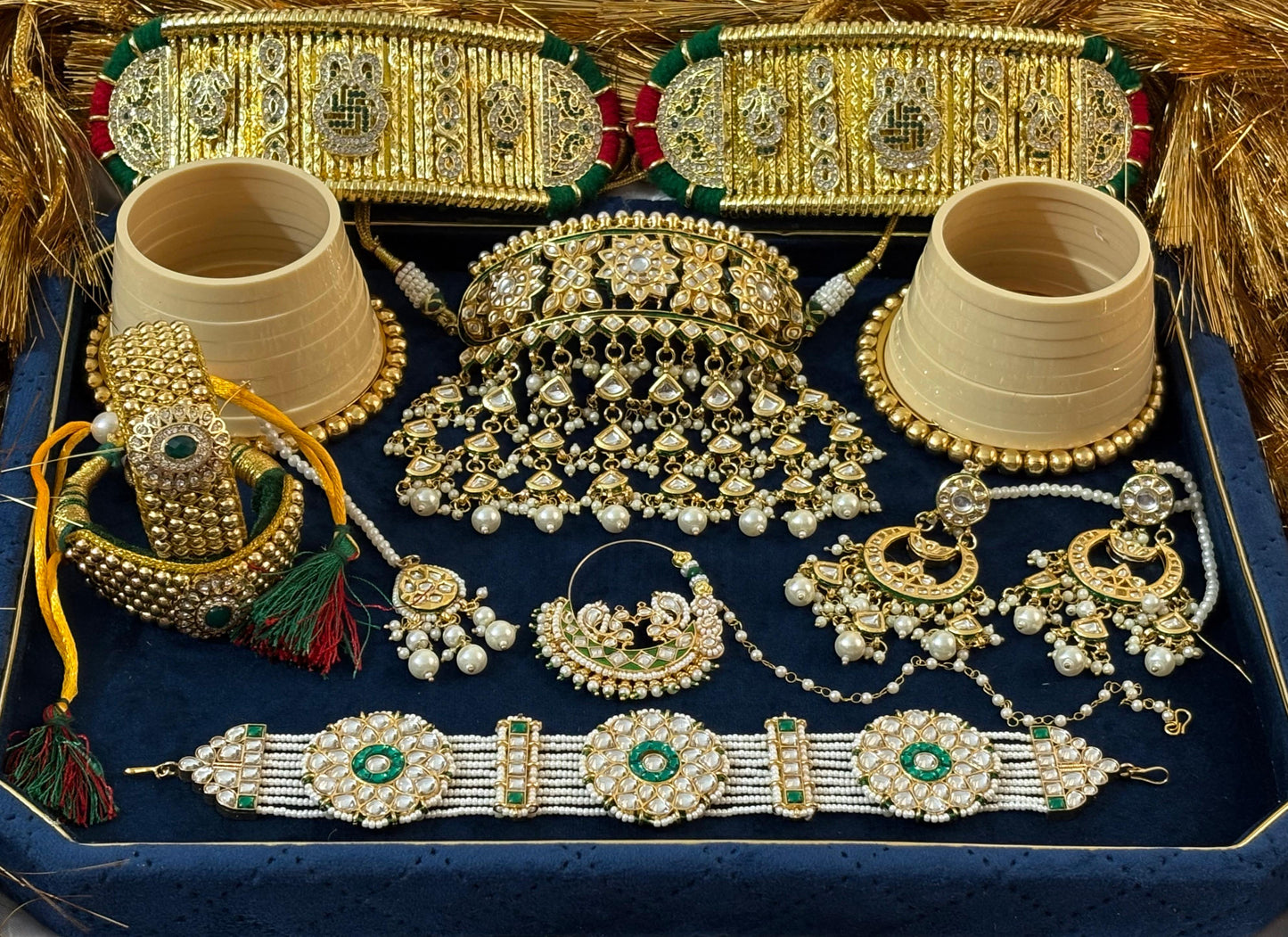 Traditional poshak jewelry combo set