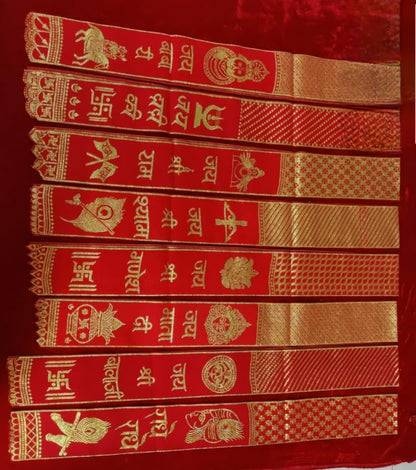 Traditional Hindu Devotional silk Patka | Jai Shri Religious Puja Dupatta (All Deity Designs)  pack of 25