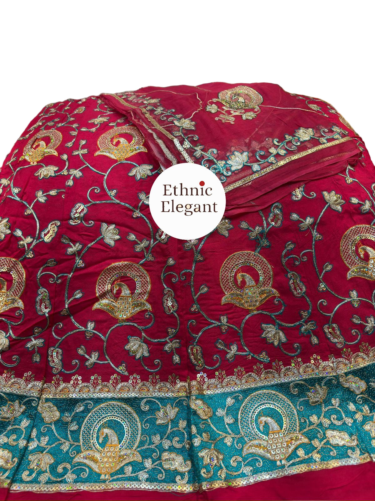 Upada silk  thakurji pure odhna heavy patch work handwork elegant Rajputi poshak*