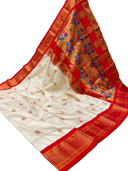 Exquisite Paithani Handwoven Pure Silk Saree – Certified Authentic Silk