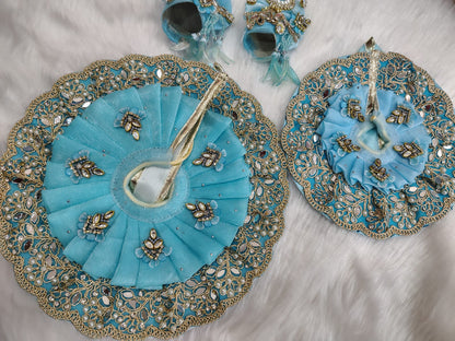 Designer Ladoo Gopal Poshak Set | Luxury Krishna Dress with Mukut