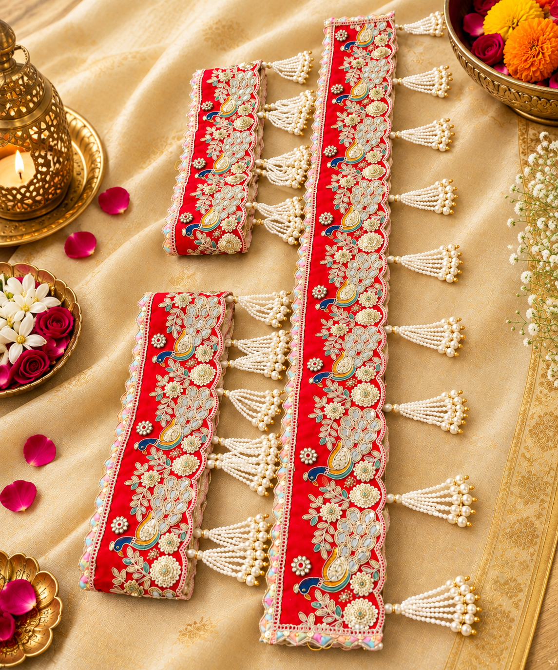 Peacock Design beautiful handcrafted Bandarwal/ Toran 40 Inch