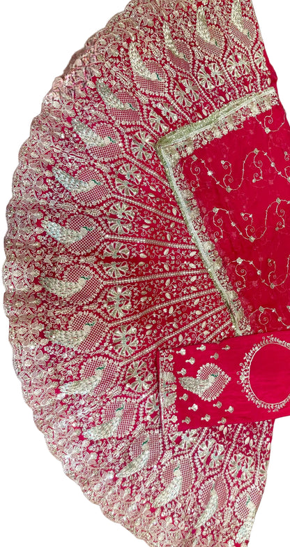 Royal Rajasthani Bridal Poshak – Heavy Zardosi Embroidered Designer Lehenga Set with Humarai pure Odhana