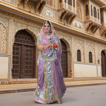 Elegant Partywear Poshak - 32 Kali Heavy Gher, Gota Patti & LafaSikkiya Work