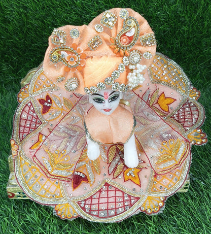 Boutique designer  heavy Ladoo gopalji poshak  6 inch