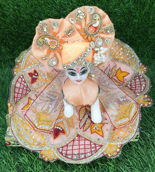 Boutique designer  heavy Ladoo gopalji poshak  6 inch