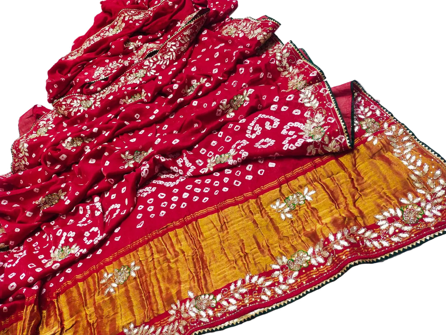 Pure Modal Gajji Silk Jaipuri Bandhej Saree – Boutique Handwork Designer Saree