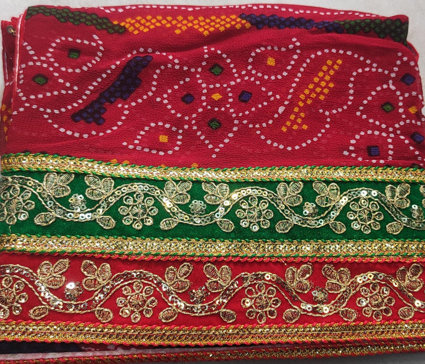Pure georgette Rajasthani open chunri odna