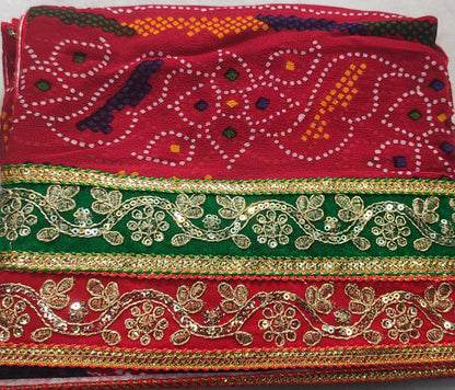 Pure georgette Rajasthani open chunri odna