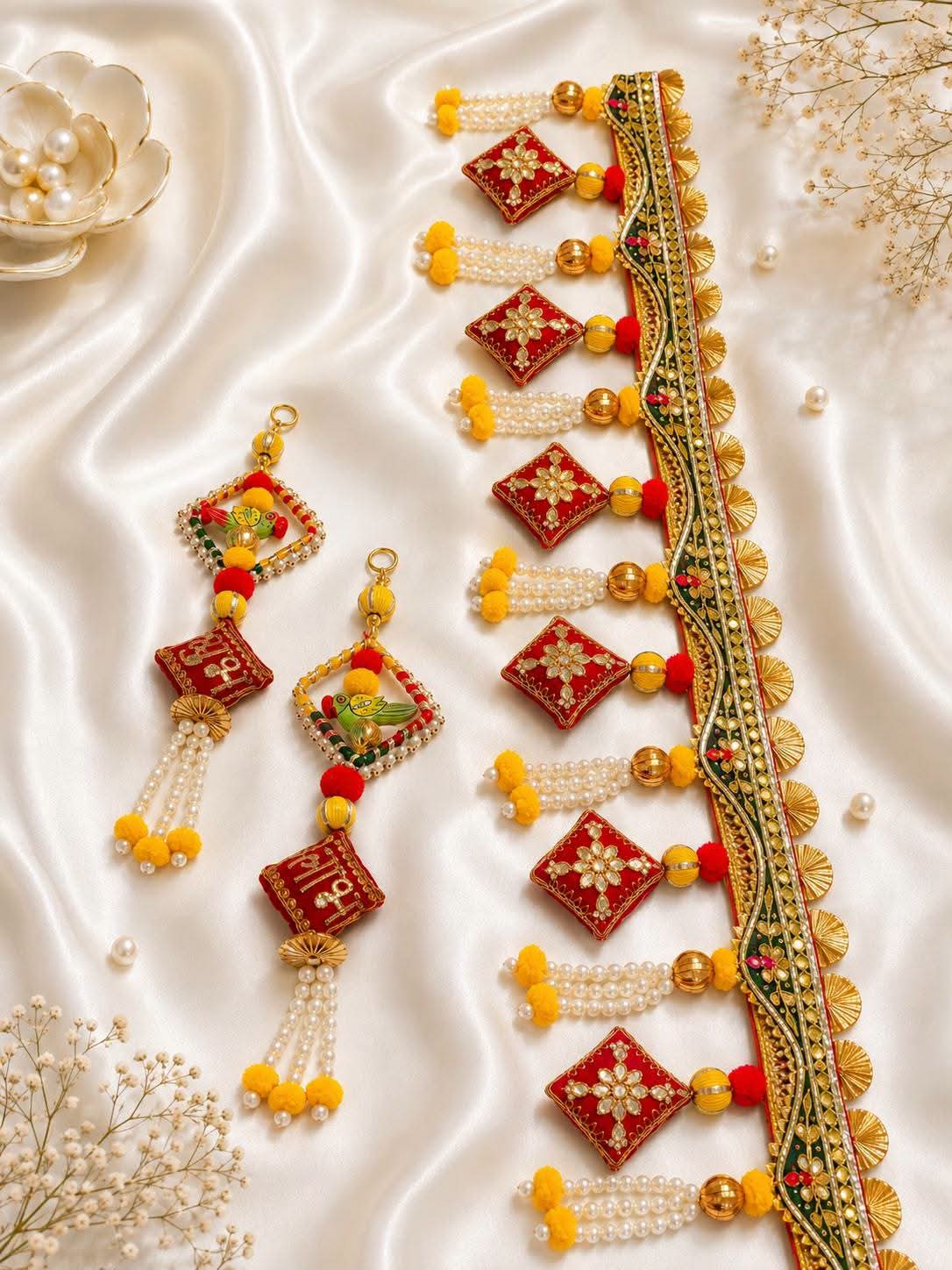 Gota lace Bandharwal with Subh labh hanging CODE:P