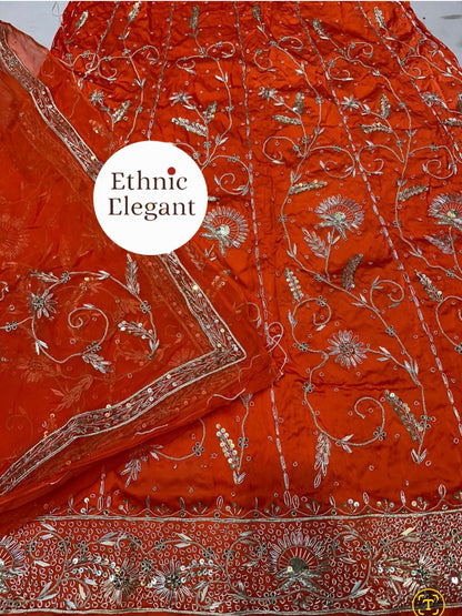 Bembar satin thakurji pure odhna heavy jardoji dabka work poshak*