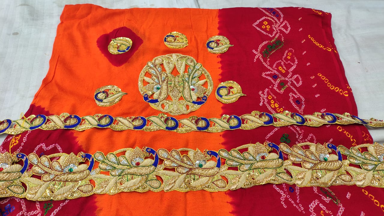 Premium Kolkata Ojaria Pila Chunri | Handmade Wedding & Puja Chunri