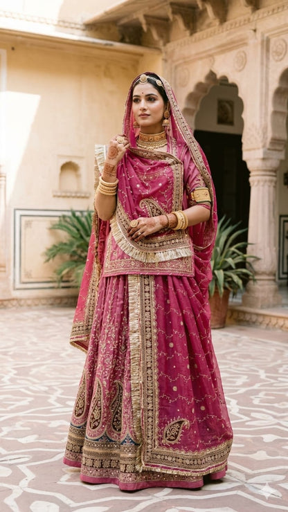 Designer Rajasthani Poshak with Zardosi Work | 14 Kali Lehanga