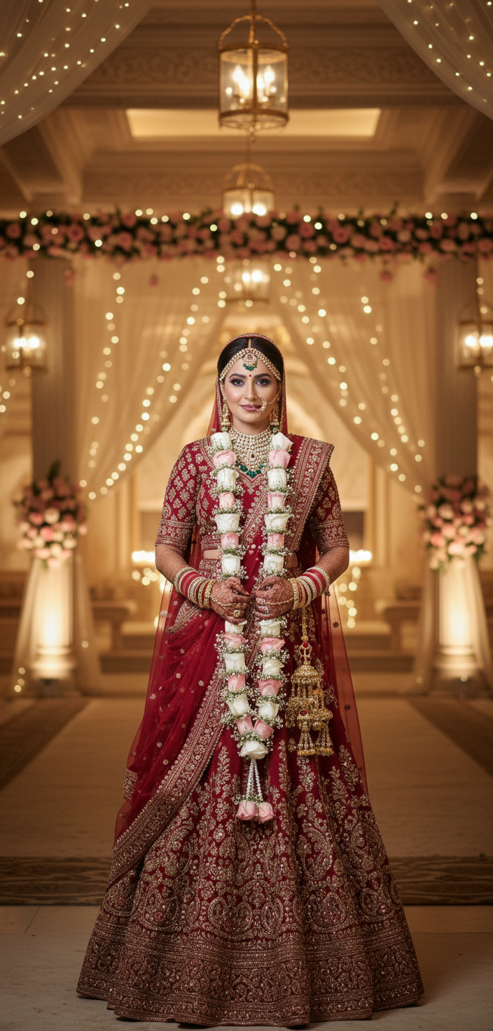 Fresh Flower Wedding Varmala Garland Pair for Bride & Groom – 5.5 ft Long