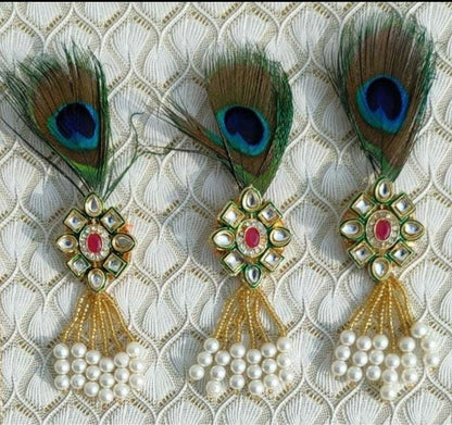 Elegant Handcrafted Mor Pankh Brooch – Pack of 25