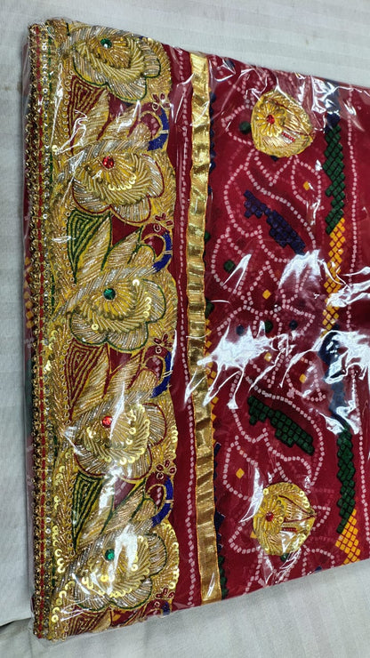 Elegant Kolkata Zardozi Chunri Odhna Marwadi Heritage Collection | Georgette Wedding Dupatta