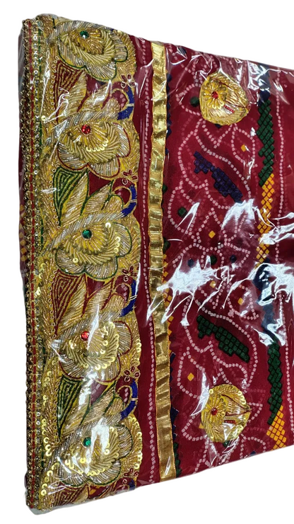 Elegant Kolkata Zardozi Chunri Odhna Marwadi Heritage Collection | Georgette Wedding Dupatta