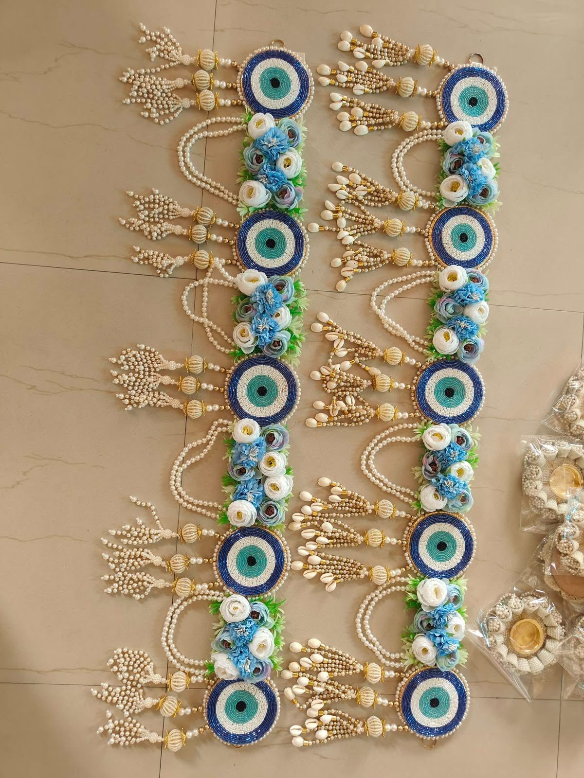 Evil Eye Floral Bandharwal 40*inch   CODE:PCK