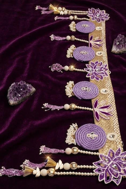 Beautiful Lavender colour handmade  heavy designer Bandarwal/Toran 40"inch with Hanging/code: pck