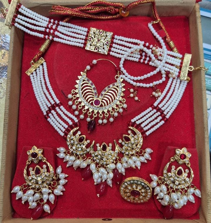Royal Rajasthani poshak elegant Partywear jewelry combo set