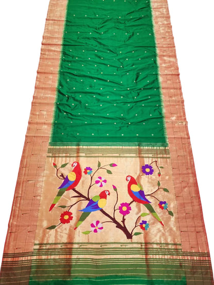 Handloom Triple Muniya Pure Silk Paithani Saree | Yeola Silk Mark Certified Saree