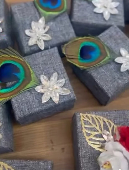 Handcrafted Ring & Coin Box Return Gift Pack of 15 | Customized Wedding & Festive Gift Boxes