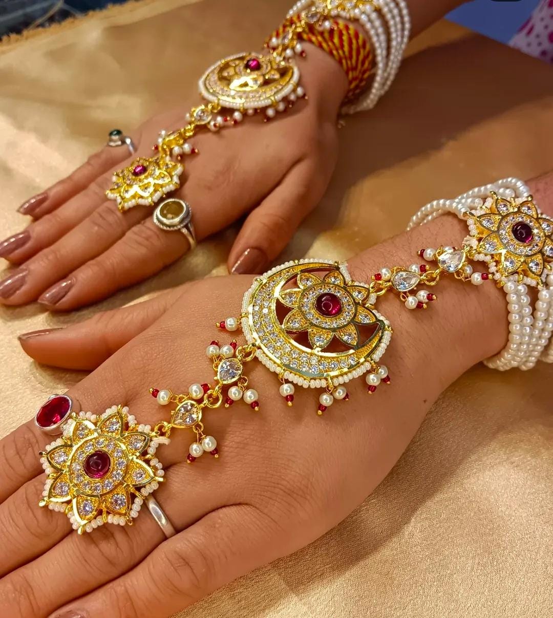 Royal Hathphool with Polish Guarantee – Elegant Bridal Hand Harness for Wedding & Festive Wear