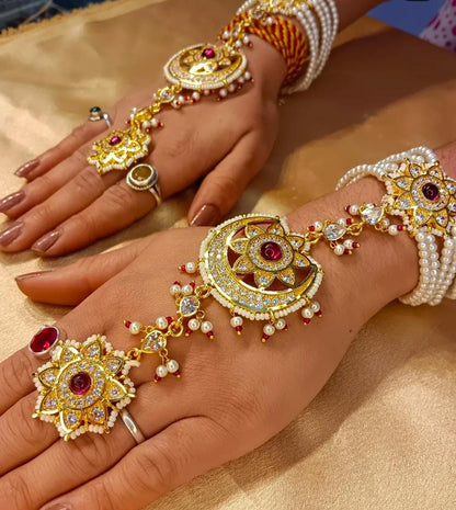 Royal Hathphool with Polish Guarantee – Elegant Bridal Hand Harness for Wedding & Festive Wear