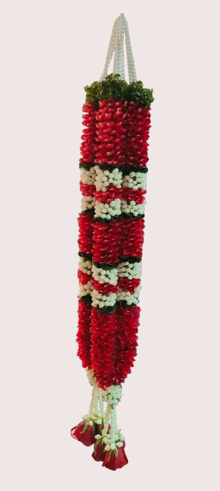 Fresh Rose & Mogra Wedding Garland Pair – Elegant Floral Varmala for Weddings