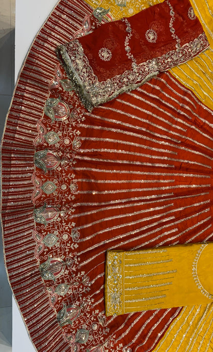 Premium Qualitya Viscose Fabric with Humrahi Pure Contrast Odhani Heavy Fancy Coding Jari Sequence Work Elegant poshak